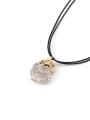 thumb Irregular Natural Stone Pendant Double Rope Necklace 0