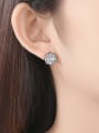 thumb Copper  With Antique Silver Plated Personality Geometric Stud Earrings 1