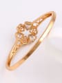 thumb Copper Alloy Rose Gold Plated Fashion Hollow Heart-shaped Artificial Gemstones Bangle 2