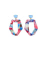 thumb Alloy With Acrylic  Exaggerated Colorful Geometric Chandelier Earrings 3