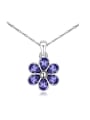 thumb Simple Water Drop austrian Crystals Flower Alloy Necklace 0