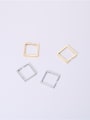 thumb Titanium With Gold Plated Simplistic Hollow Geometric Clip On Earrings 0
