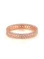 thumb Rose Gold Plated Zircons Fashion Copper Ring 0