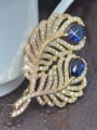 thumb Noble Gold Plated AAA Zirconias Copper Leaves Brooch 1