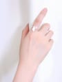 thumb Freshwater Pearl Leaf Opening Ring 1