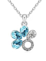 thumb Fashion Shiny Water austrian Crystals Flower Pendant Alloy Necklace 4