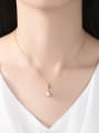 thumb Pure silver 18K-gold freshwater pearl necklace 2