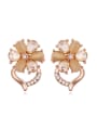 thumb Exquisite Water Drop austrian Crystals-accented Flower Stud Earrings 1