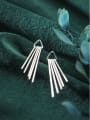 thumb 925 Sterling Silver With Silver Plated Simplistic Hollow Triangle Tassels Stud Earrings 1