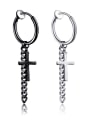 thumb Stainless Steel With Black Gun Plated Personality Cross Earrings 0