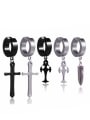 thumb Stainless Steel With Black Gun Plated Trendy Cross Clip On Earrings 2