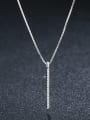 thumb 925 Sterling Silver With Platinum Plated Simplistic Fringe Necklaces 0