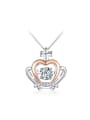 thumb Fashion Zircon Hollow Crown Necklace 0