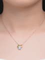 thumb Three Color Topaz Rose Gold Plated Silver Necklace 1