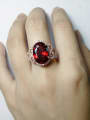 thumb Fashion Oval Red Zircon Rose Gold Plated Copper Ring 1