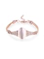 thumb Adjustable Rose Gold Plated Oval Shaped Opal Bracelet 0