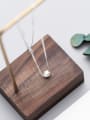 thumb S925 Silver Necklace Pendant simple geometric polygon wire drawing Necklace Chain D4290 3