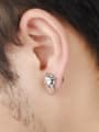 thumb Punk style Tiny Cross Zircon Titanium Stud Earrings 1