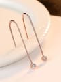 thumb 925 Sterling Silver With Rose Gold Plated Simplistic Round Hook Earrings 2