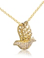 thumb Fashionable 18K Gold Plated Pigeon Shaped Zircon Necklace 0