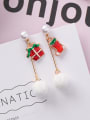 thumb Alloy With Gold Plated Cute chrismas Drop Earrings 3