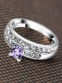 thumb Exquisite Purple Zircon Platinum Plated Ring 2