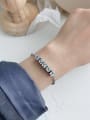 thumb 925 Sterling Silver With Antique Silver Plated Personality Square Bracelets 2
