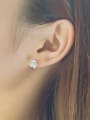 thumb Temperament Flower Shaped Pearl stud Earring 1