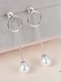 thumb Simple Hollow Round Imitation Pearl Drop Earrings 1
