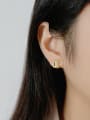 thumb 925 Sterling Silver With Gold Plated Simplistic Geometric Stud Earrings 2