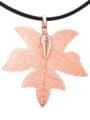 thumb Trendy Gold Plated Natural Leaf Artificial Leather Necklace 1