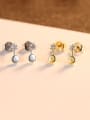 thumb 925 Sterling Silver With Cubic Zirconia Cute Round Stud Earrings 2