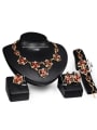thumb Alloy Imitation-gold Plated Vintage style Stones Flower-shaped Four Pieces Jewelry Set 3