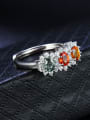 thumb Platinum Plated Multi-color Gemstones Multistone ring 2