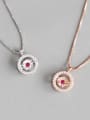 thumb Sterling silver micro-set AAA Zricon red zircon smart necklace 2