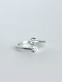 thumb S925 Silver Simple Double Zircon Opening Ring 1