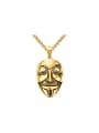 thumb Personality Gold Plated Mask Shaped High Polished Pendant 0