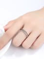 thumb Sterling Silver Retro Twist Thai Silver 3A Zircon Open Ring 1