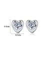 thumb 925 Sterling Silver With Cubic Zirconia Cute Heart Stud Earrings 4