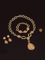thumb Alloy Imitation-gold Plated Vintage style Hollow Water Drop shaped Four Pieces Jewelry Set 1