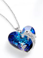 thumb Fashion Heart shaped austrian Crystal Dolphin Necklace 2