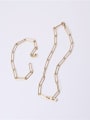 thumb Titanium With Gold Plated Simplistic Hollow Chain Necklaces 2