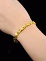 thumb Personality 24K Gold Plated Eye Shaped Copper Bracelet 1