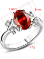 thumb Shining AAA Zircons Silver Plated Copper Ring 1