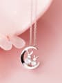 thumb 925 Sterling Silver With Platinum Plated Personality Moon Rabbit Necklaces 2