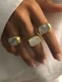 thumb Titanium With Gold Plated Simplistic Geometric Band Rings 1