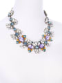 thumb Colorful Rhinestones Flowers Alloy Necklace 1