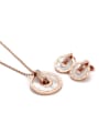 thumb Europe And The United States Of Titanium Circular White Shell Stainless Steel Rose Gold Necklace 0