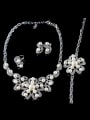thumb Artificial Pearl Rhinestones Four Pieces Jewelry Set 1