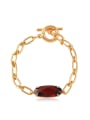 thumb Copper Alloy 24K Gold Plated Fashion Zircon Bracelet 0